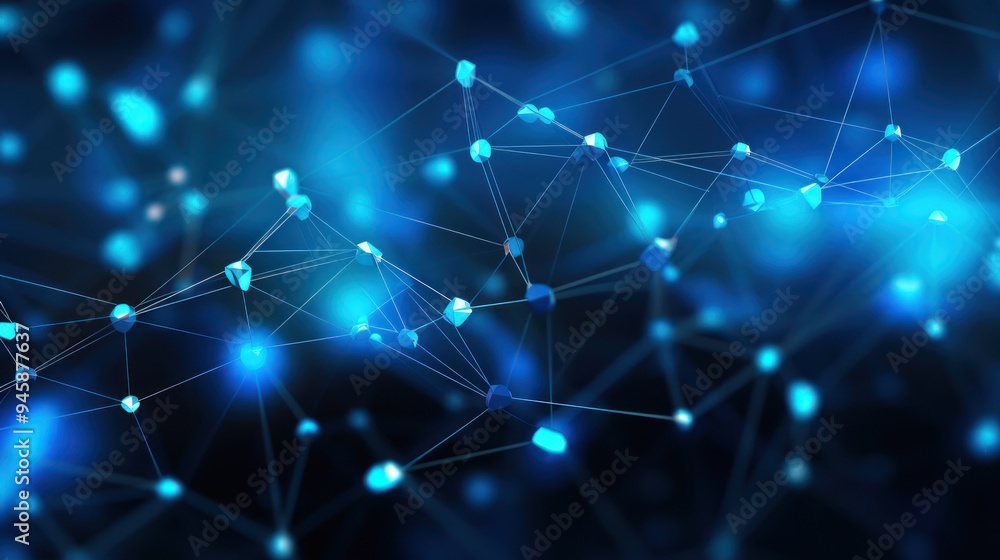 © CStock - Abstract digital network with blue glowing