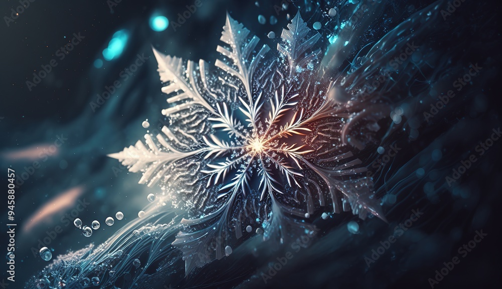 Fototapeta premium Abstract representation of a swirling cloud formation with water droplets and soft lighting effects