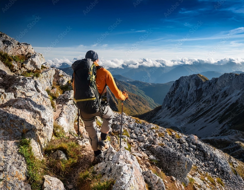 Fototapeta premium Wspinaczka górska