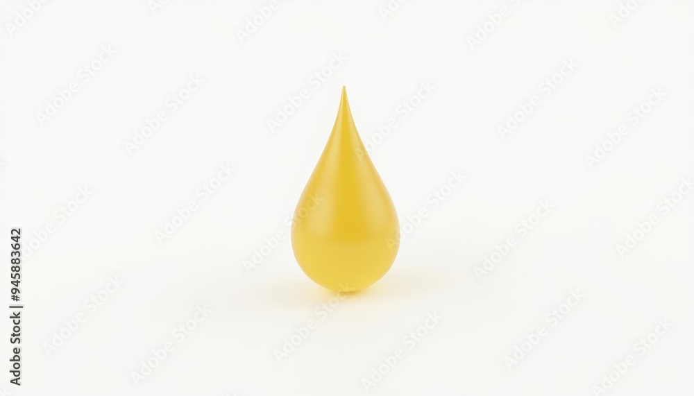 A single vibrant yellow teardropshaped object A single vibrant yellow teardropshaped object