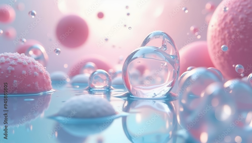 Ethereal Bubbles in a Dreamy Pink Oasis Ethereal Bubbles in a Dreamy Pink Oasis