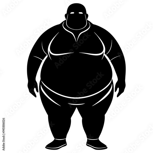 silhouette Fat man vector image