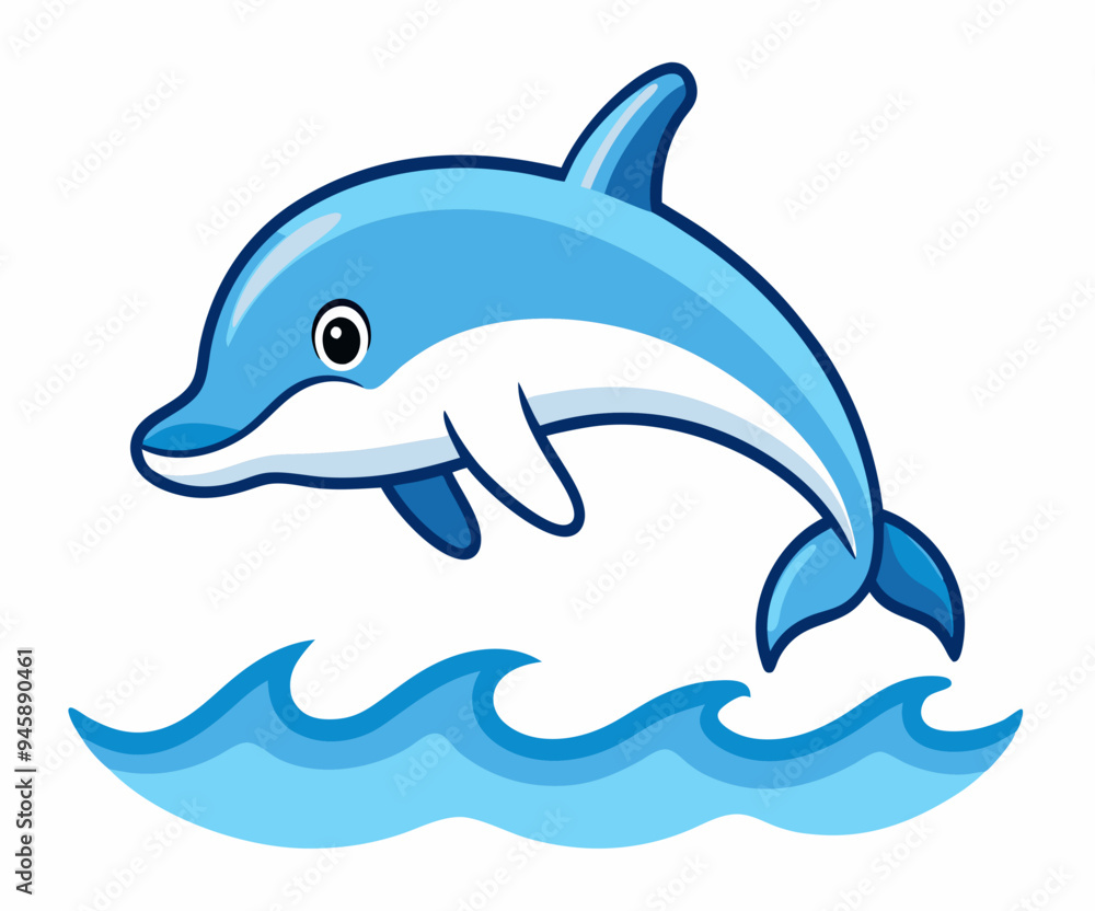 Dolphin jumping over waves. stock illustration Dolphin jumping over waves. stock illustration