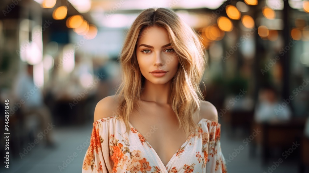 Attractive young woman looking at camera Attractive young woman looking at camera