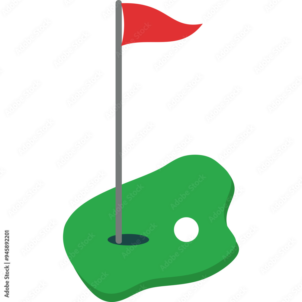 Golf Hole With Flag Golf Hole With Flag
