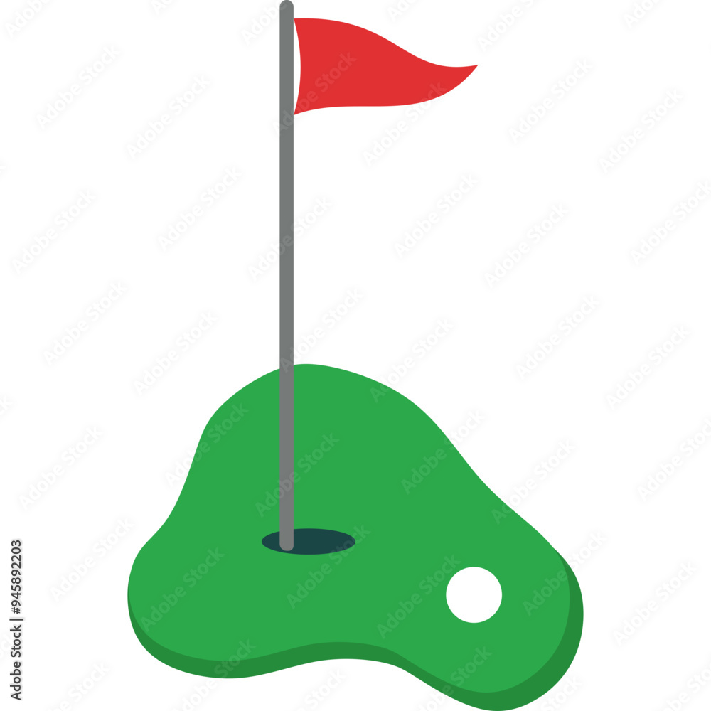 Golf Hole With Flag Golf Hole With Flag