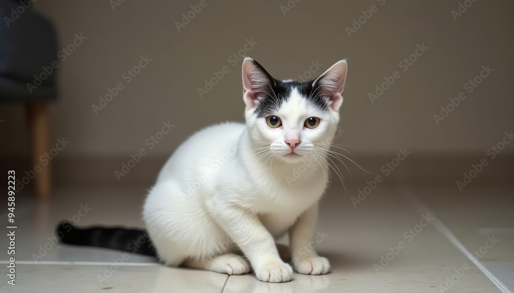 Curious kitten ready for adventure