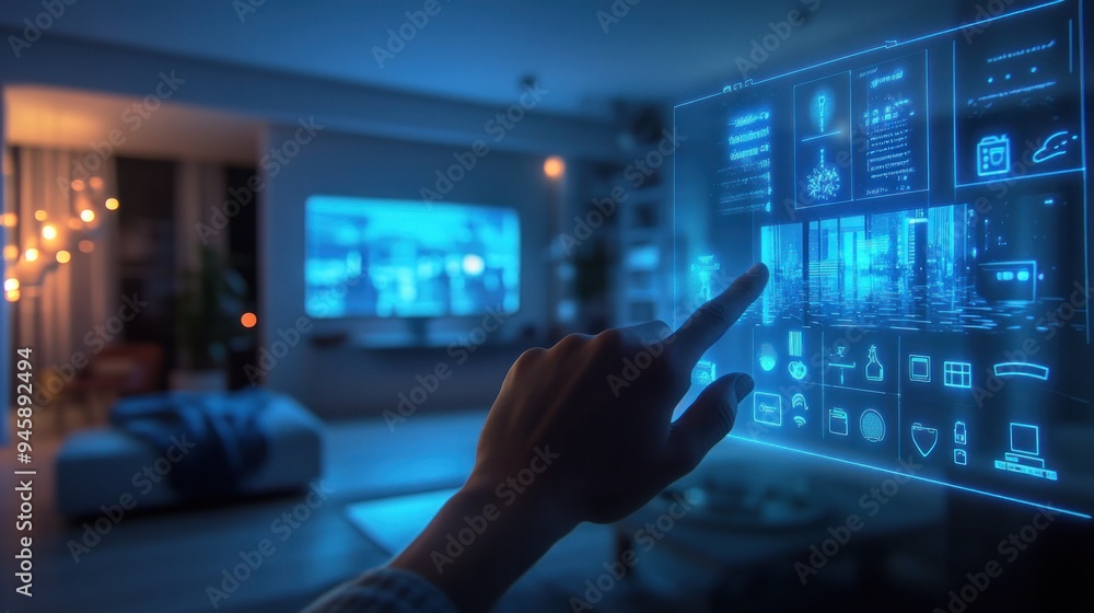 Smart Home Technology Interface in Living Room Smart Home Technology Interface in Living Room