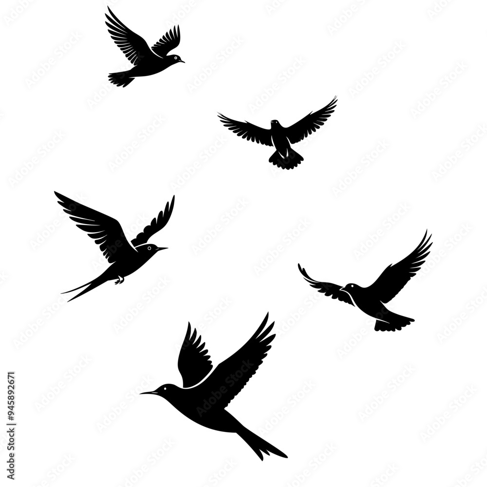 Flock of birds flying Flock of birds flying