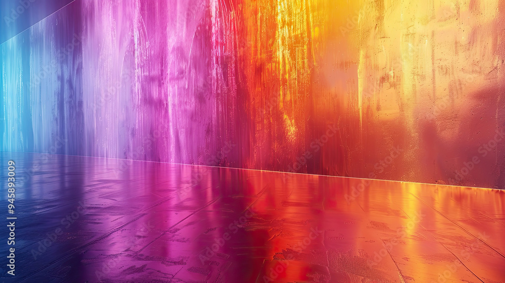 Vibrant Gradient Room with Reflective background Vibrant Gradient Room with Reflective background