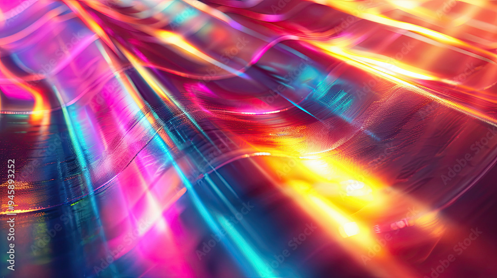 Abstract Colorful Waves with Iridescent Glow Abstract Colorful Waves with Iridescent Glow