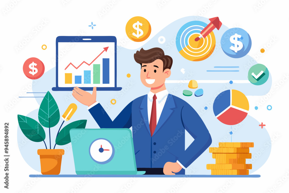 Business evaluation, analyze company worth or market value, merger and acquisition to determine corporate valuation, revenue profit or earning concept, businessman evaluate company with dollar money.
Business evaluation, analyze company worth or market value, merger and acquisition to determine corporate valuation, revenue profit or earning concept, businessman evaluate company with dollar money.