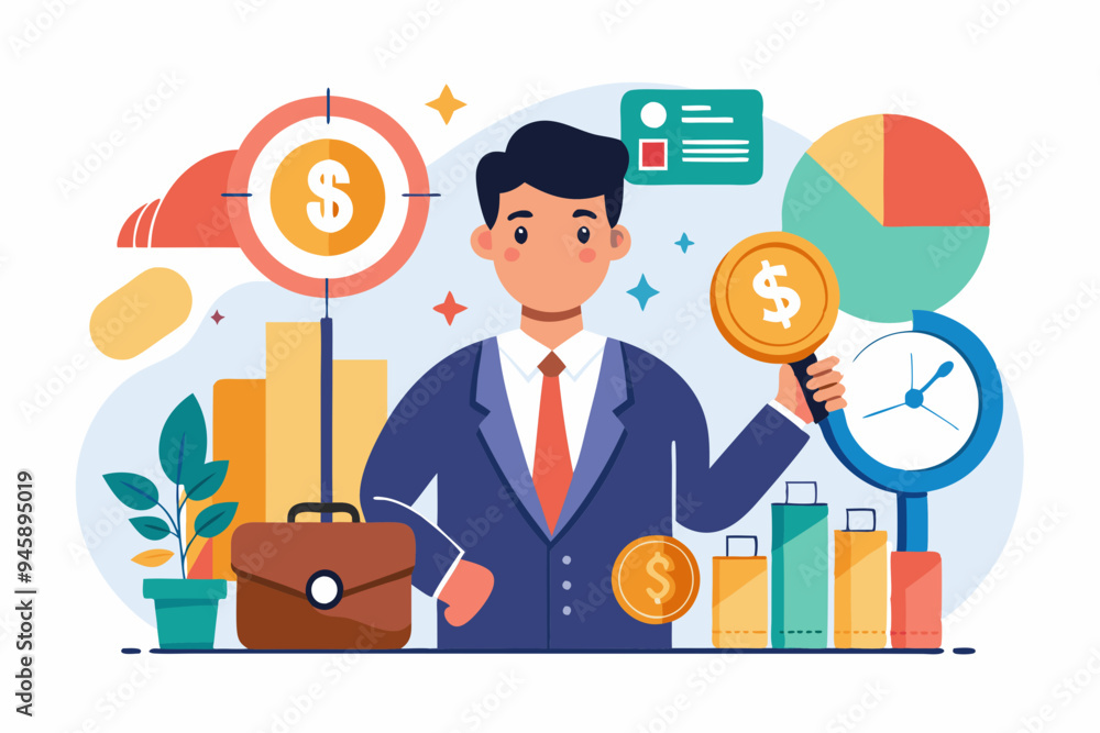 Business evaluation, analyze company worth or market value, merger and acquisition to determine corporate valuation, revenue profit or earning concept, businessman evaluate company with dollar money.
Business evaluation, analyze company worth or market value, merger and acquisition to determine corporate valuation, revenue profit or earning concept, businessman evaluate company with dollar money.