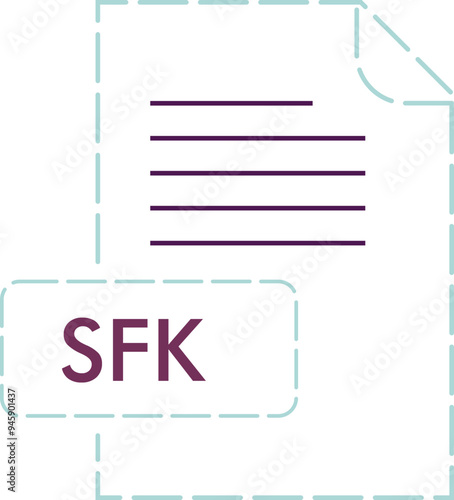 SFK File format icon rounded dashed outline