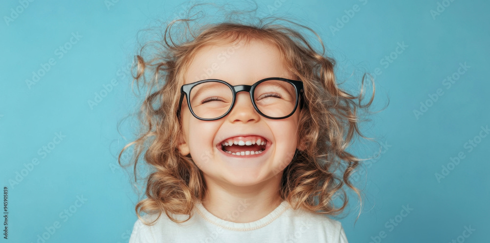 Happy Little Girl in Glasses. Happy Little Girl in Glasses.