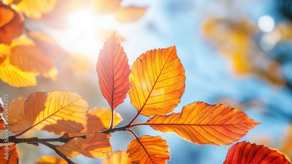 Close-Up of Vibrant Autumn Leaves with Golden and Red Hues - Macro Photography with Sunlight and Detailed Texture. AI generated illustration Close-Up of Vibrant Autumn Leaves with Golden and Red Hues - Macro Photography with Sunlight and Detailed Texture. AI generated illustration