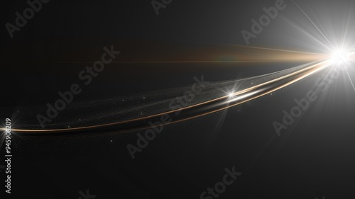 Black and vibrant color abstract flowing wave pattern with black background. Abstract image of light trance or pathway with curve line or wave design at dark background. Digital artwork. AIG53.