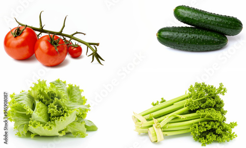 fresh vegetables isolated on white