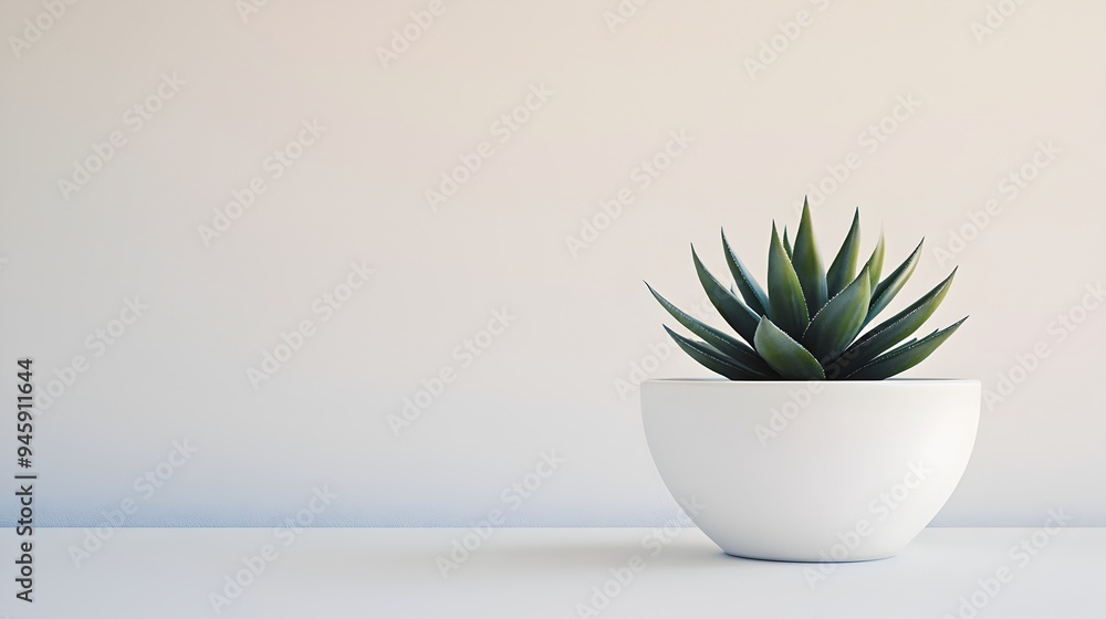 Tranquil Succulent in Minimalist White Ceramic Pot Tranquil Succulent in Minimalist White Ceramic Pot