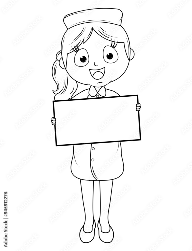Coloring Little Nurse Cartoon Coloring Little Nurse Cartoon