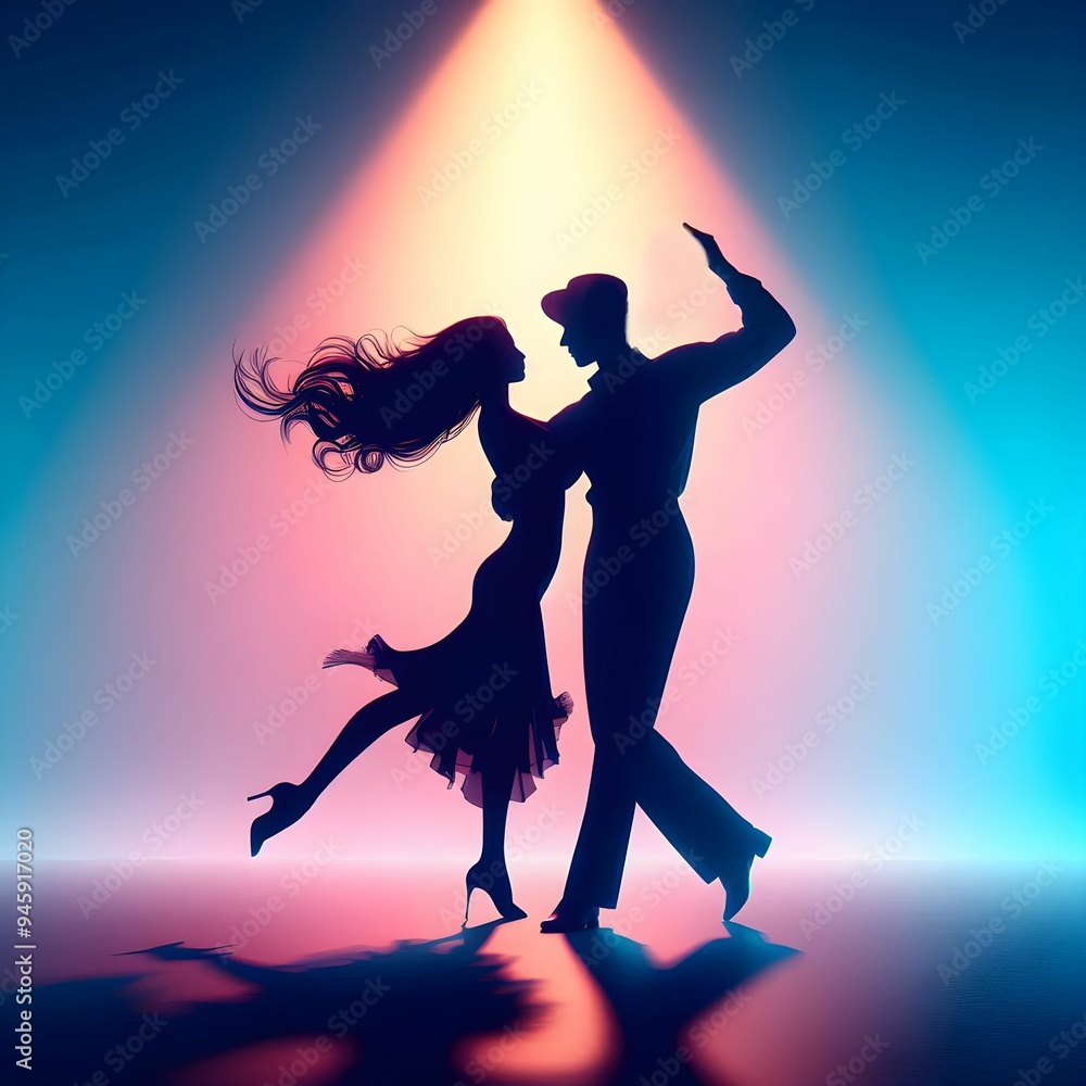 scenic view of a silhouette of a couple performing a dance scenic view of a silhouette of a couple performing a dance