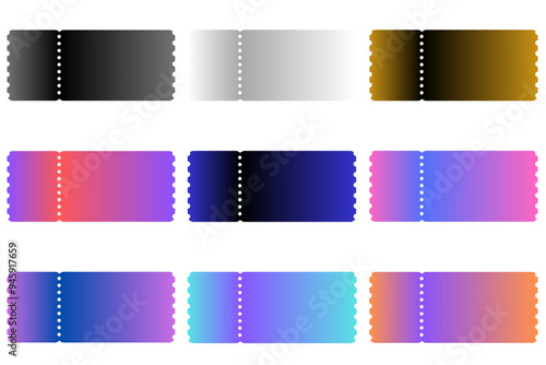 blank fill for coupons and tickets. multi-colored with gradient