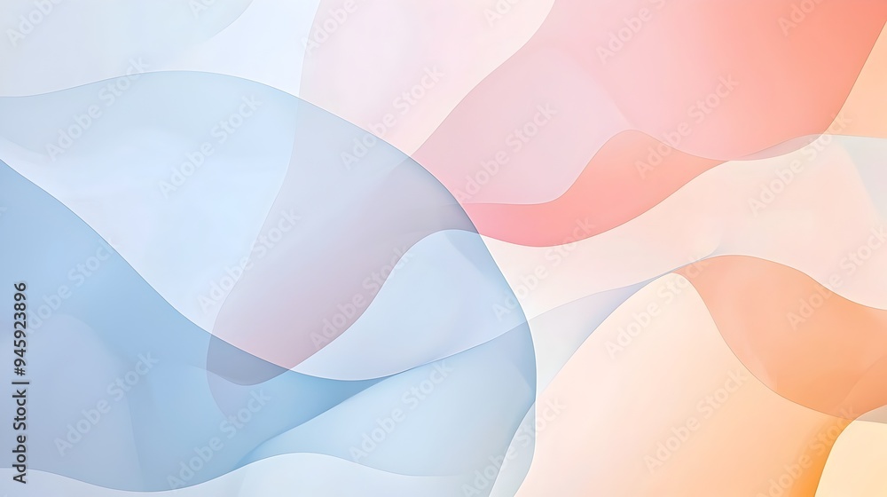 Serene Geometric Abstract with Pastel Tones and Soft Flowing Shapes Serene Geometric Abstract with Pastel Tones and Soft Flowing Shapes
