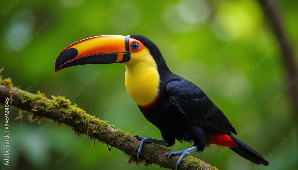 Fototapeta premium Vibrant Keelbilled Toucan in the wild