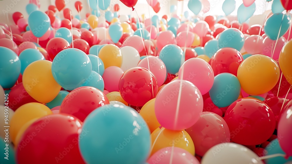 custom made wallpaper toronto digitalBright and colorful balloons filling a room for a celebration