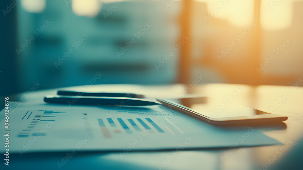 Close-up digital tablet showing mortgage refinance calculator, blurred financial graph background, refinancing concept, shallow depth of field, natural light, copy space for text or design. Close-up digital tablet showing mortgage refinance calculator, blurred financial graph background, refinancing concept, shallow depth of field, natural light, copy space for text or design.