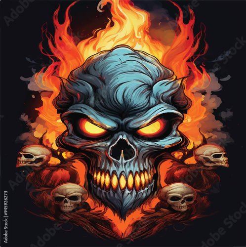 High-Quality Human Skull Vector Design for T-shirts and Tattoos 