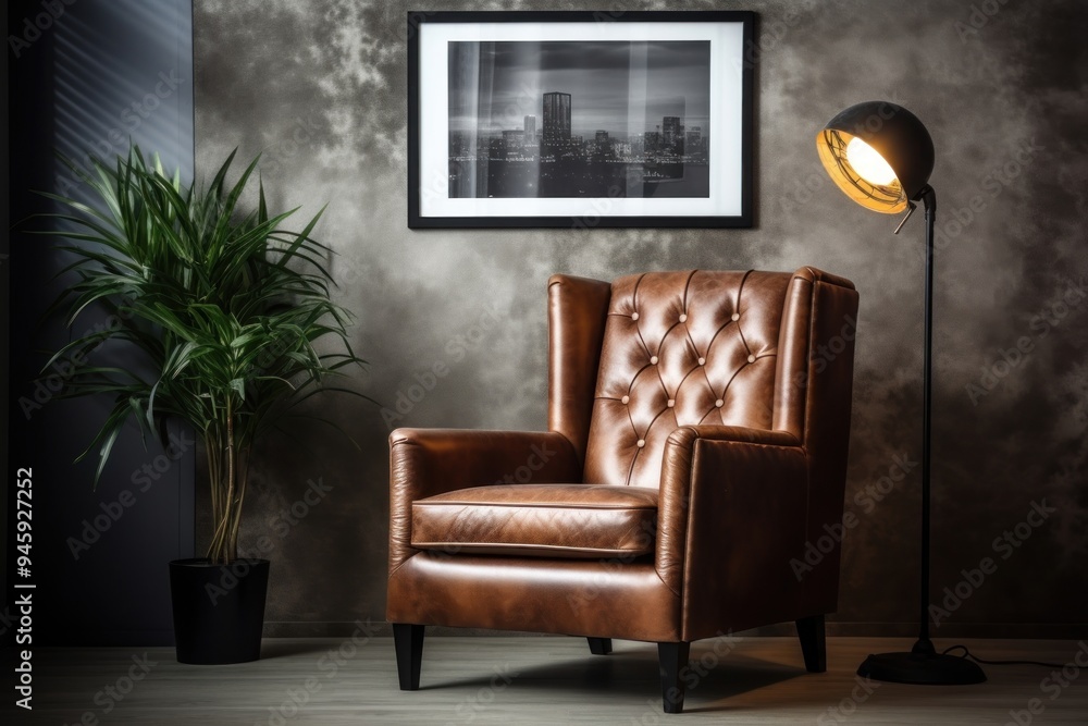 Obraz premium Armchair furniture leather frame.