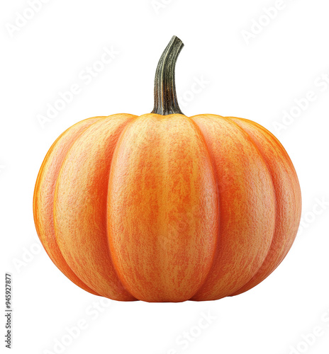 Bright orange pumpkin with carved face displayed for Halloween decoration in ...