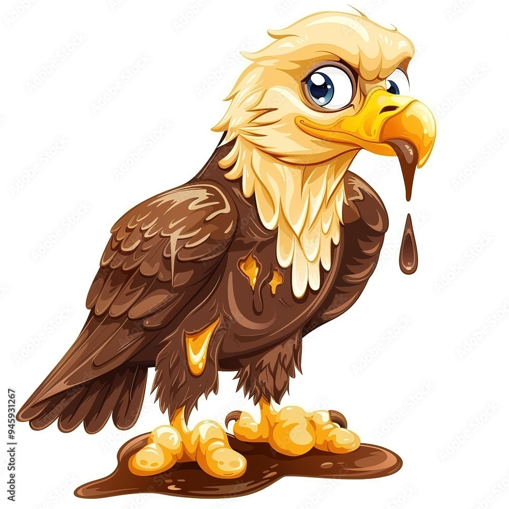 Naklejka premium Eagle slime fantasy animal cartoon isolated whitebackground