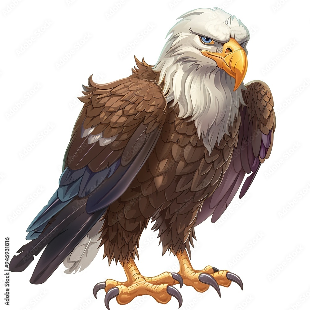 Obraz premium Eagle Spirit animal cartoon isolated whitebackground 16:9
