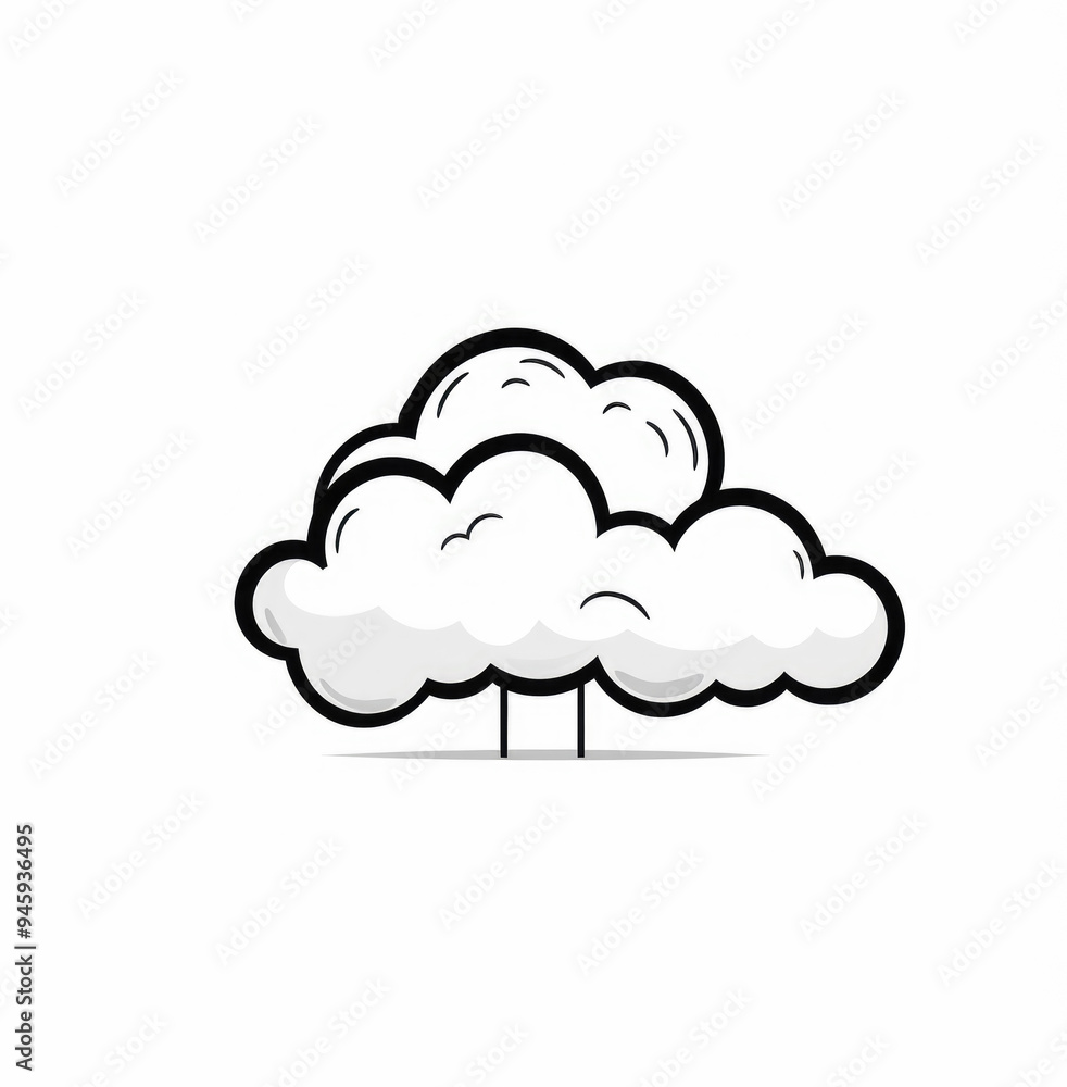 generated illustration of curving sky line art drawing style, black linear sketch clouds. generated illustration of curving sky line art drawing style, black linear sketch clouds.