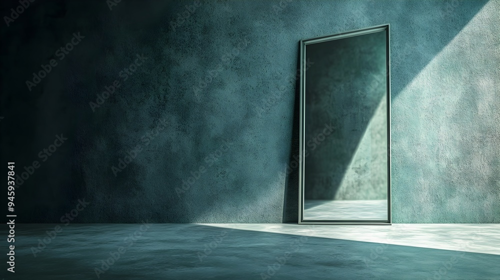 Reflecting the Unreachable A conceptual image capturing the illusion of a mirror reflecting a door that doesn t physically exist creating a surreal and thought provoking visual experience Reflecting the Unreachable A conceptual image capturing the illusion of a mirror reflecting a door that doesn t physically exist creating a surreal and thought provoking visual experience