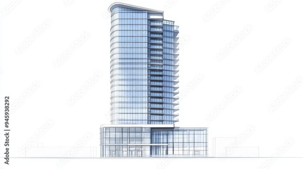 A modern glass skyscraper design showcasing sleek architecture and contemporary style. A modern glass skyscraper design showcasing sleek architecture and contemporary style.