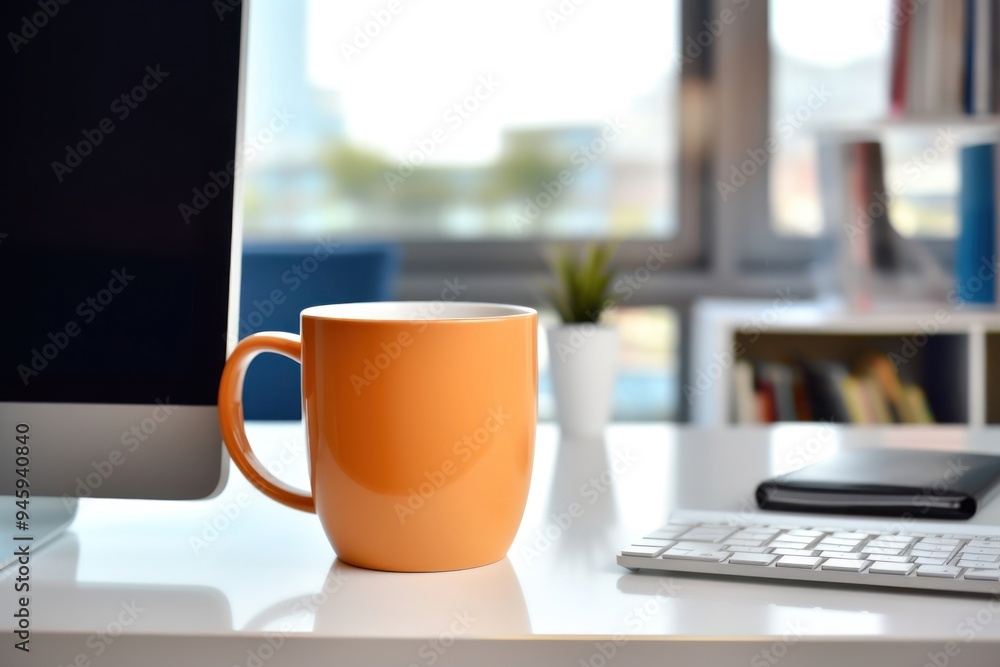 Desk mug furniture computer. Desk mug furniture computer.
