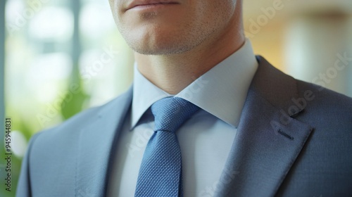 Confident Businessman Close-up Portrait in Corporate Attire Indoors