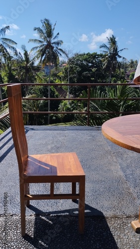 Bali Indonesia: table and chairs in a pool