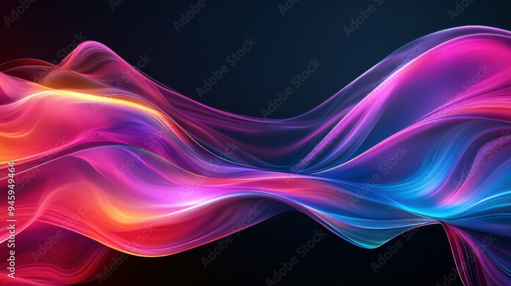 Colorful flowing abstract patterns in smooth gradients against a dark background create a mesmerizing visual experience highlighting fluid motion and artistic expression. Colorful flowing abstract patterns in smooth gradients against a dark background create a mesmerizing visual experience highlighting fluid motion and artistic expression.