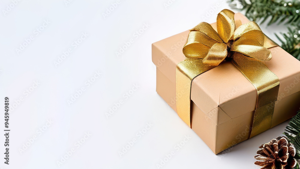A beautifully wrapped gift box with golden ribbon evokes feelings of joy and anticipation. A beautifully wrapped gift box with golden ribbon evokes feelings of joy and anticipation.