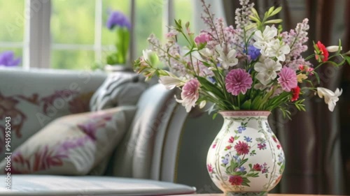 Wallpaper Mural Spring flowers in vintage vase, beautiful floral arrangement, home decor, wedding and florist design idea Torontodigital.ca