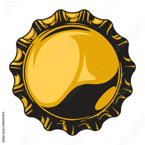 Bottle cap vintage label colorful