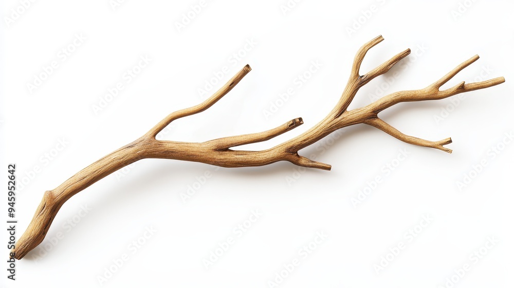 A natural wooden branch with multiple twigs, suitable for decoration or crafting. A natural wooden branch with multiple twigs, suitable for decoration or crafting.