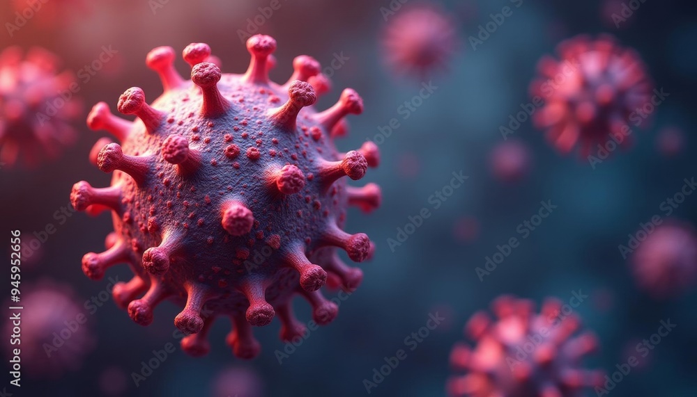 Viral particles in a microscopic view Viral particles in a microscopic view
