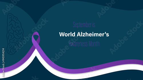 World Alzheimers Month, observed every September, vector illustration.