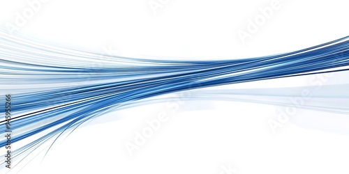 Abstract blue lines speed across a white background presentation design