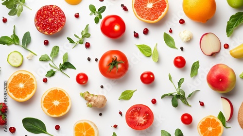 Fresh Organic Fruits and Vegetables Composition